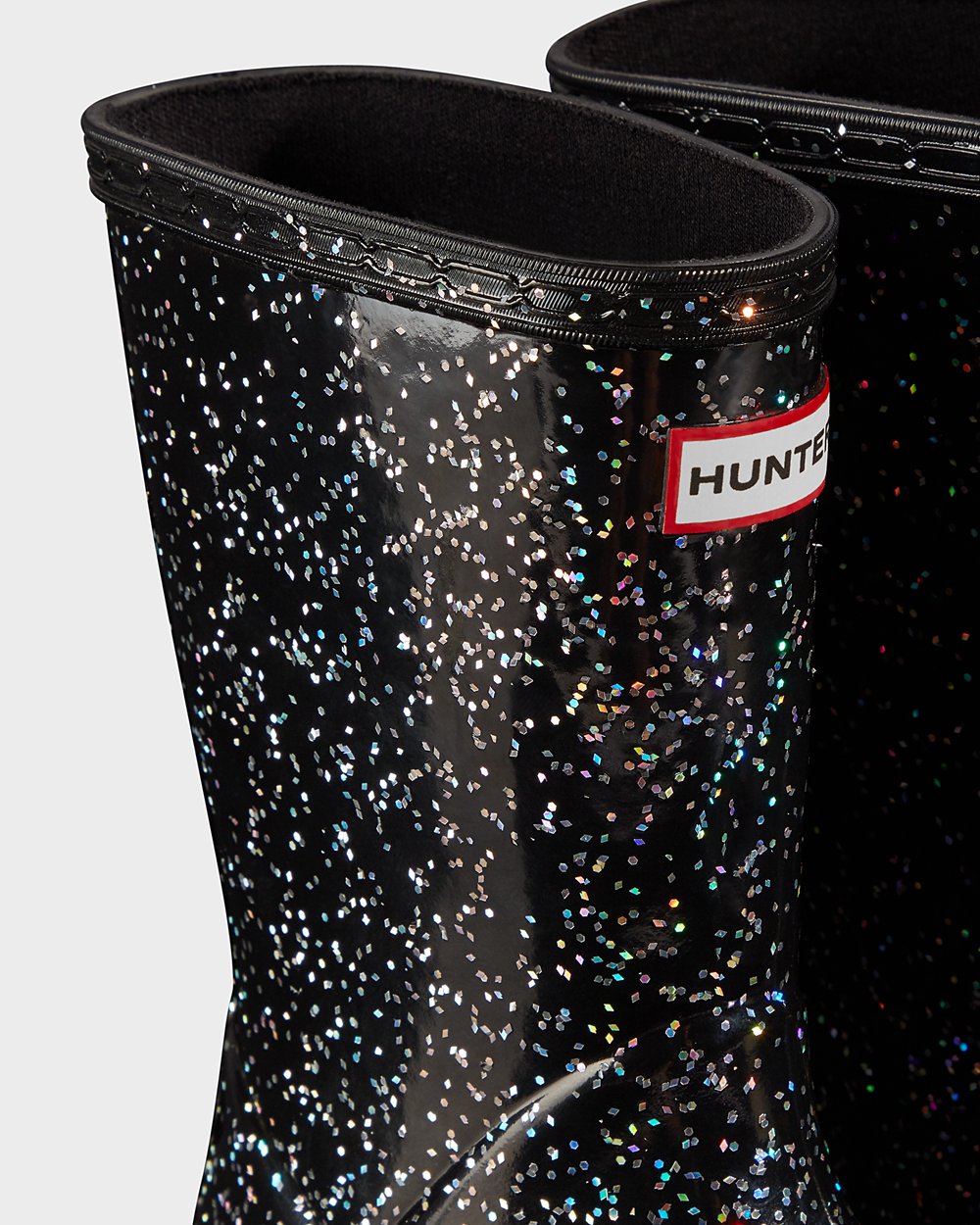 Bottes de Pluie Hunter Original First Giant Glitter Enfant Noir YFSALPG-39